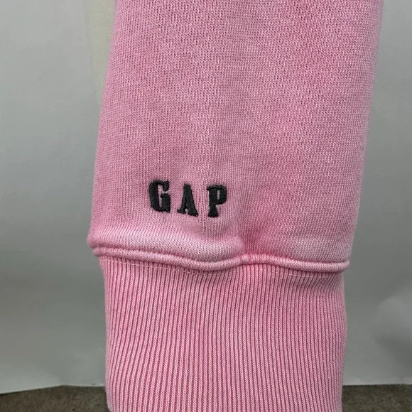 NWT GAP MadHappy Full Zip Crop Hoodie Sweatshirt MEDIUM Pink Embroidered Logo - Picture 11 of 16